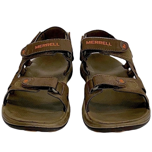 Merrell Men’s Dark Earth/Marmalade Air Cushion Sandals - Picture 6 of 15